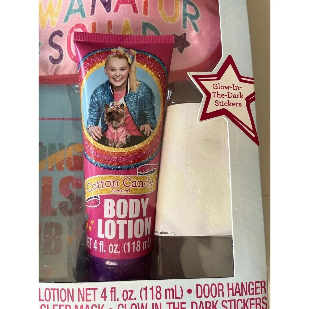 JOJO SIWA Sleep Set Body Lotion Sleep Mask Door Hanger Glow-In-Dark Stickers
